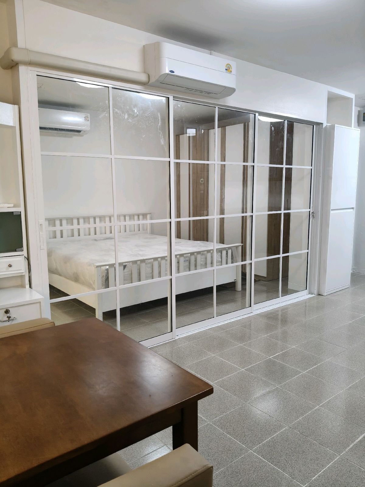 For RentCondoBangna, Bearing, Lasalle : Condo for rent, 1 bedroom, shady garden view, complete furniture Very ready