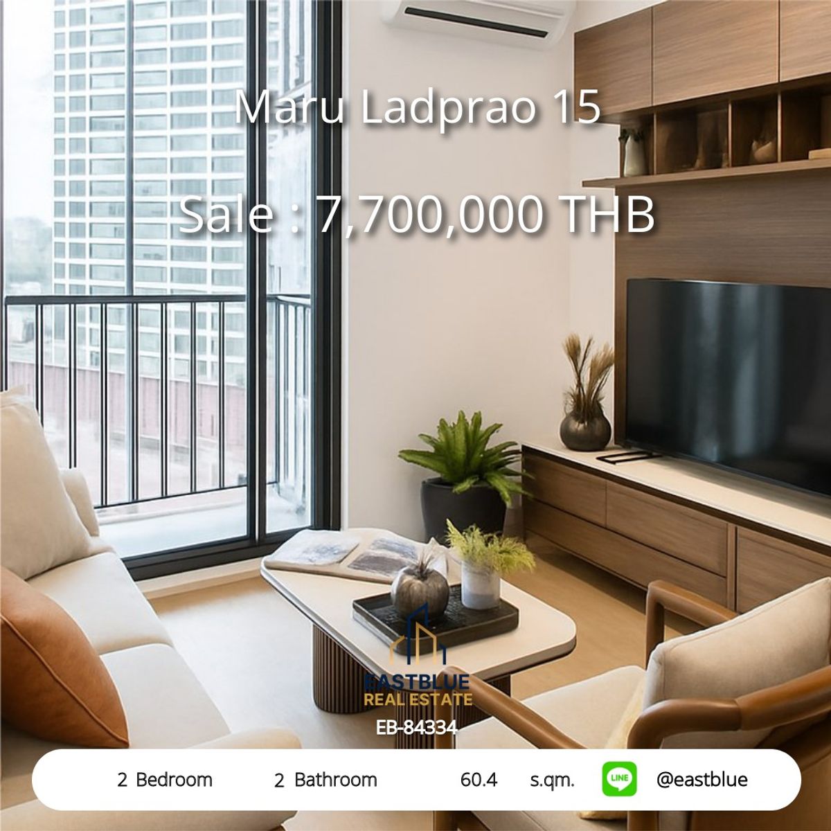 For SaleCondoLadprao, Central Ladprao : Maru Ladprao 15, pet-friendly condo in the heart of Ladprao, near the BTS, leading department stores, never rented out, live there yourself, don't miss it.