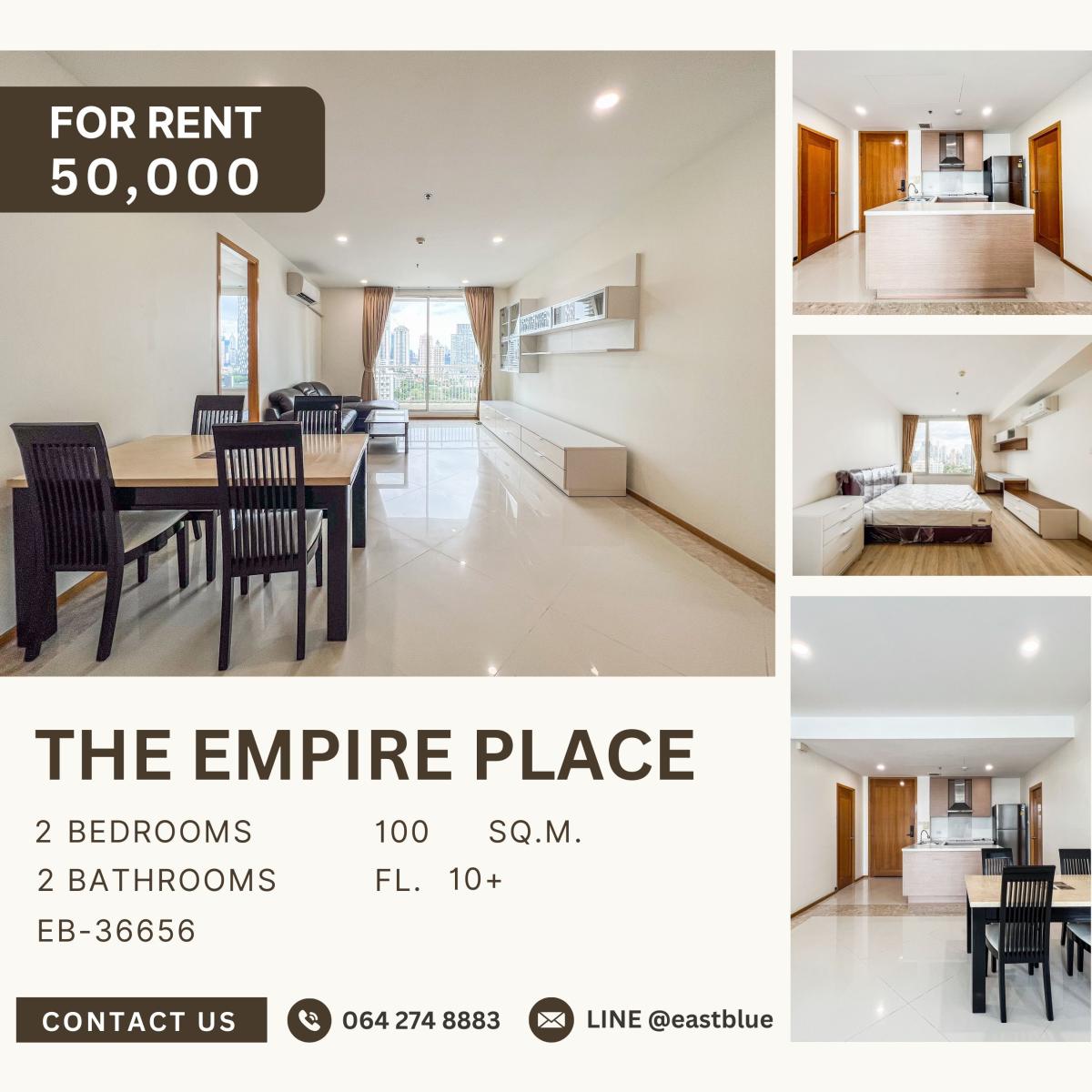 ให้เช่าคอนโดสาทร นราธิวาส : The Empire Place, 2 bed, 50000 per month