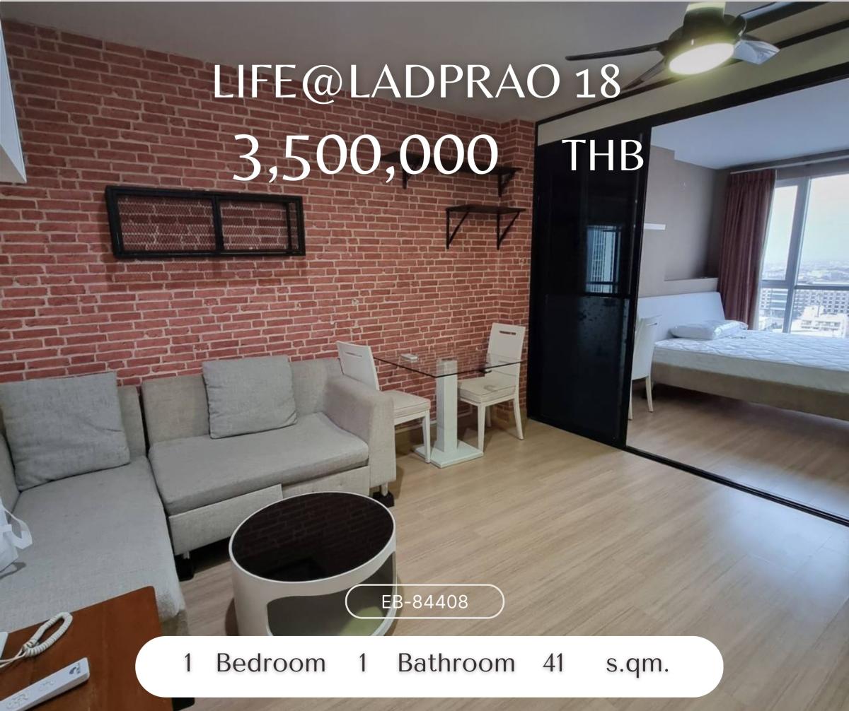 For SaleCondoLadprao, Central Ladprao : The best price !!! Good project in the heart of Ladprao, fully furnished, very beautiful, ready to stay