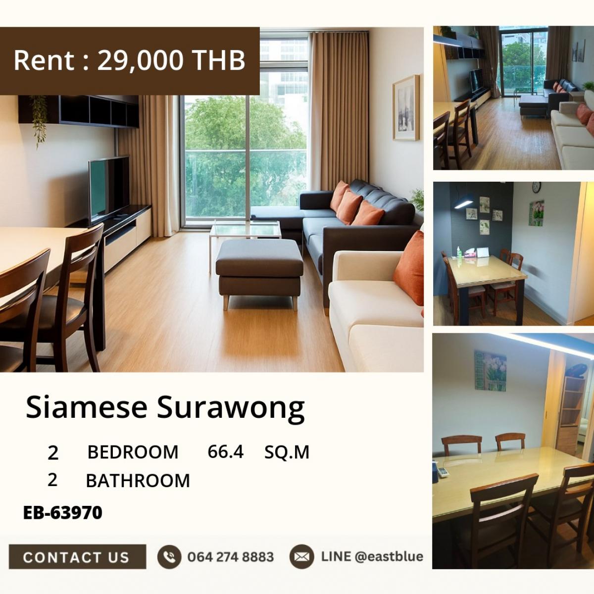 For SaleCondoSilom, Saladaeng, Bangrak : For sale/rent: 2-bedroom condo in the heart of Silom – Siamese Surawong
Close to BTS/MRT Sam Yan, starting price 8.49 million THB. Free complete amenities!