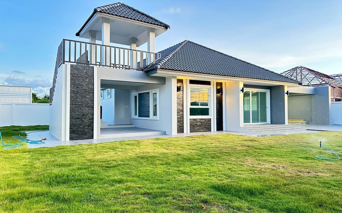 For SaleHouseCha-am Phetchaburi : House for sale Setthasiri Village Cha -am Project, Khao Yai Subdistrict, Cha -Am District, Phetchaburi Province, near Santoroni Water Park, near Cha -am Sea for 10 minutes