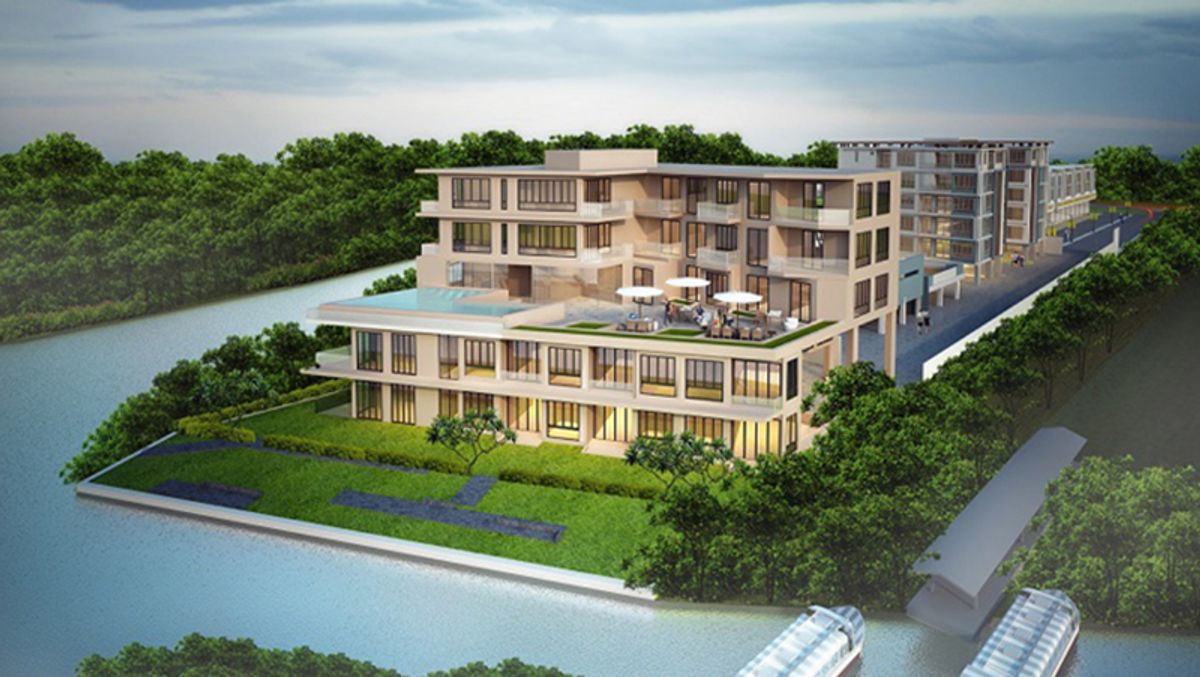 TownhomeSamut Prakan,Samrong : The Port Grand Riverfront Luxury Condo along the Chao Phraya River On Suksawat Road Modern style decoration Ready to enter the area 34.80 - 56.73 sq.m.