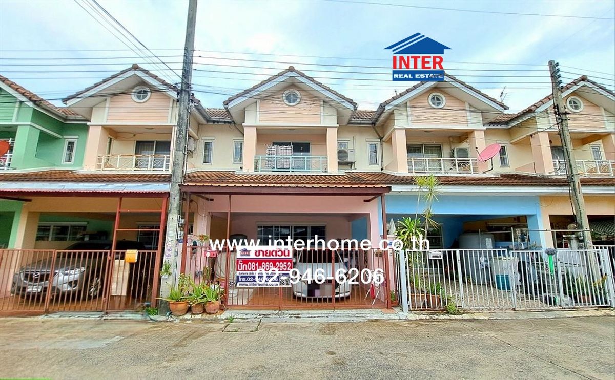 For SaleHousePathum Thani,Rangsit, Thammasat : Townhouse, 2 floors, 20 sq.w., Sue Sue Village, Rangsit, Khlong 3, Soi Sue Sue Village, Rangsit Soi 20 Rangsit-Nakhon Nayok Road, Phahonyothin Road, Thanyaburi, Pathum Thani