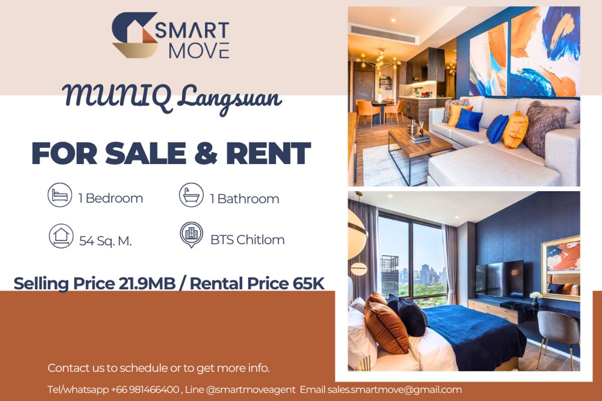 คอนโดวิทยุ ชิดลม หลังสวน : 🔥 สำหรับขาย - เช่า !!🔥 Code C20250300037....Muniq Langsuan, 1 ห้องนอน, 1 ห้องน้ำ, ชั้นสูง 16++, แต่งครบ, พร้อมเข้าอยู่, ราคาพิเศษ!!📣📣
