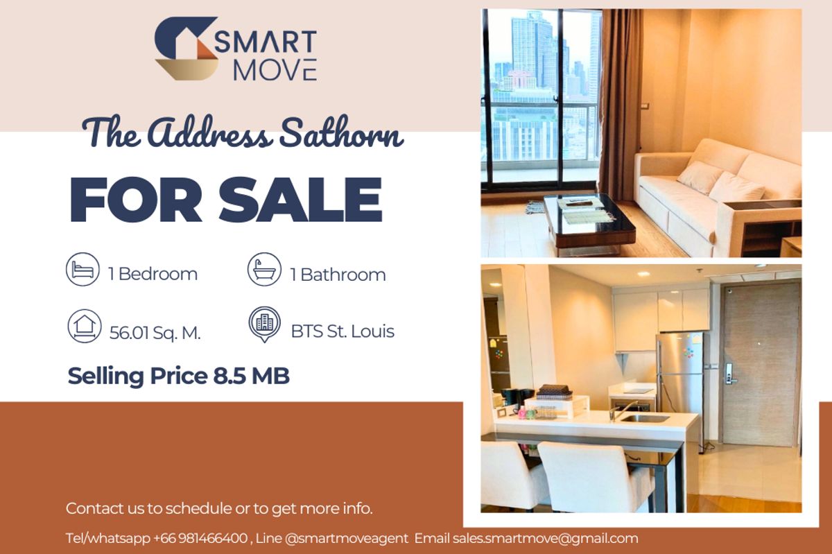 ขายคอนโดสาทร นราธิวาส : 💥 ขายพร้อมผู้เช่า !! 💥Code C20221201471..........The Address Sathorn, 1 ห้องนอน, 1 ห้องน้ำ, ชั้นสูง 28++, แต่งครบ, ราคาพิเศษ !!📢📢