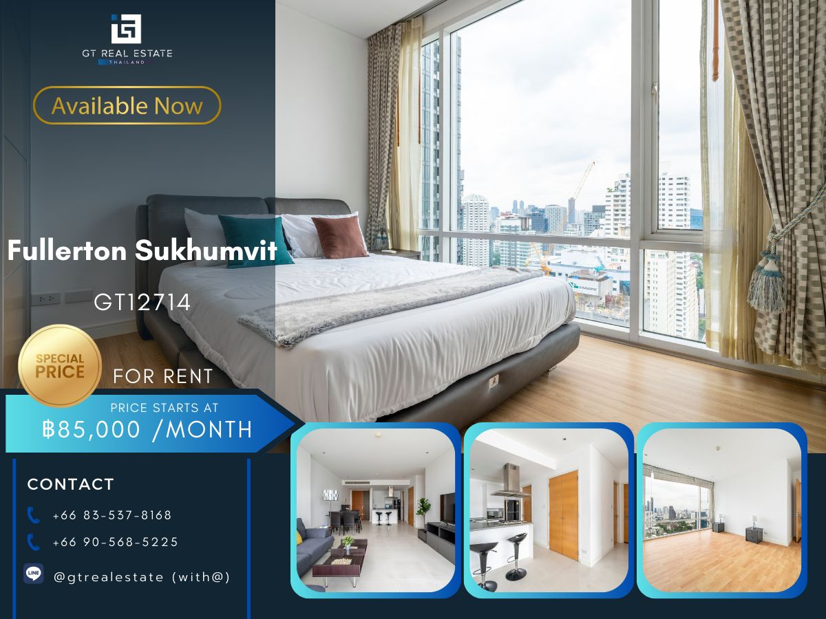 คอนโดสุขุมวิท อโศก ทองหล่อ : คอนโด Fullerton Sukhumvit ห้องสวย เฟอร์นิเจอร์ครบ พร้อมเช่าอยู่