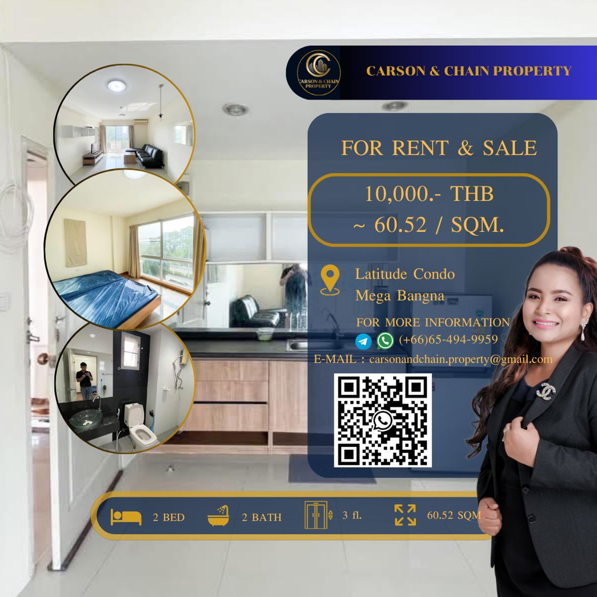 For RentCondoBangna, Bearing, Lasalle : Latitude Condo