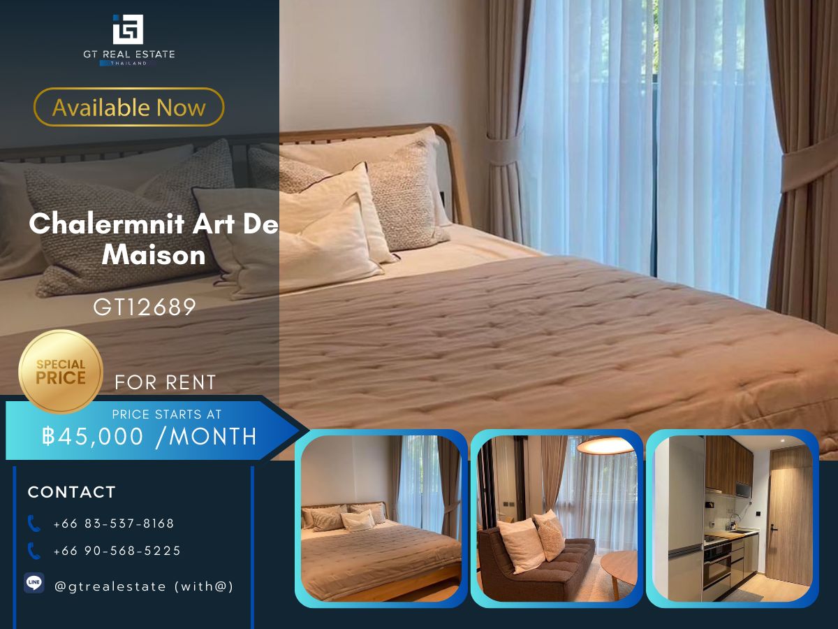 For RentCondoSukhumvit, Asoke, Thonglor : Condo Chalermnit Art de maison. Beautiful room, complete furniture. Ready to rent
