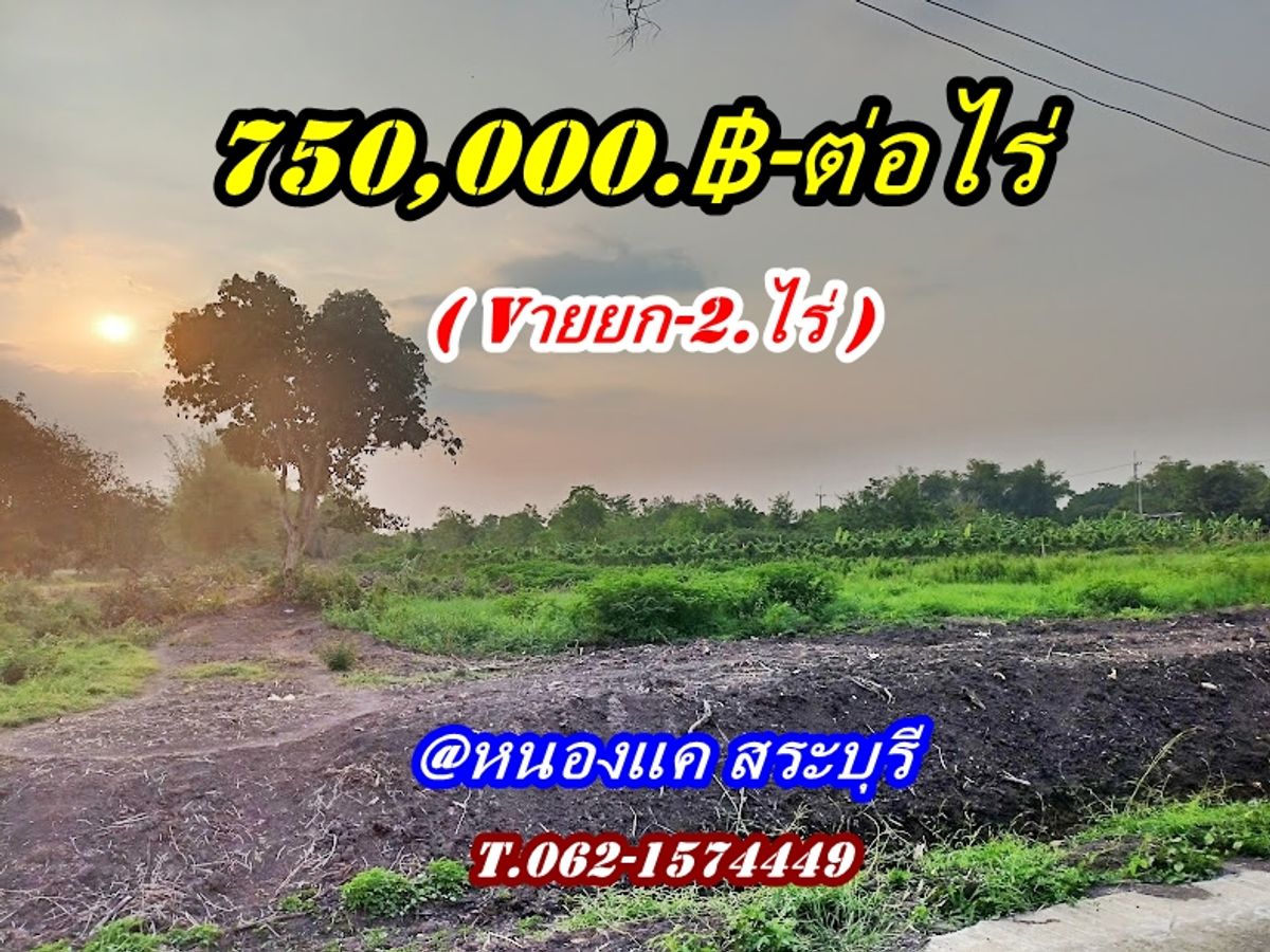 ขายที่ดินสระบุรี : ที่ดินสวยและถูก ทำเลดีติดถนนคอนกรีตวิวโค้งน้ำที่หนองแคสระบุรี  ต.หนองจระเข้ อ.หนองแค จ.สระบุรี  T.062-1574449