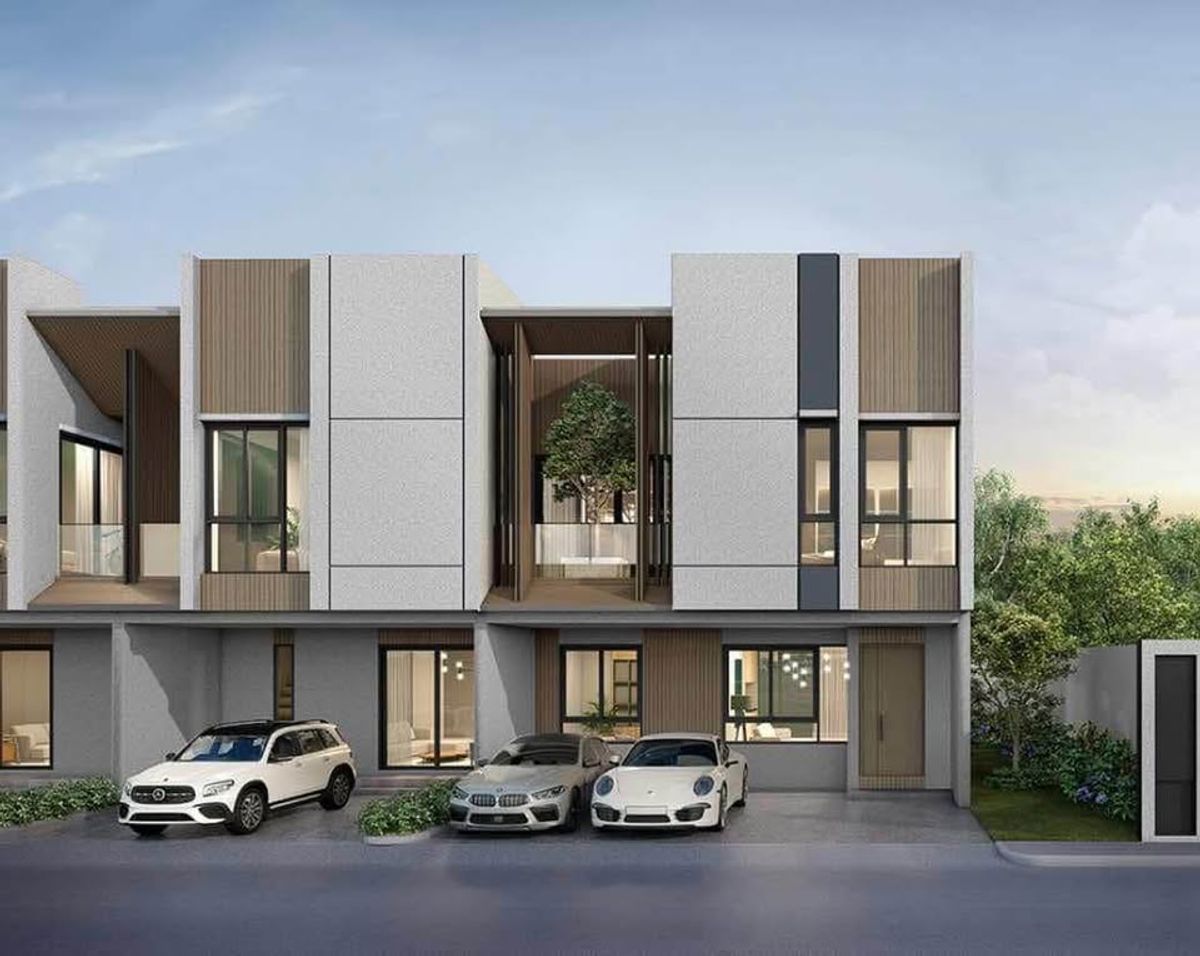 For RentTownhomeLadprao101, Happy Land, The Mall Bang Kapi : 2 -story luxury townhouse for rent, ready to make a home office, convenient to travel in the heart of the city