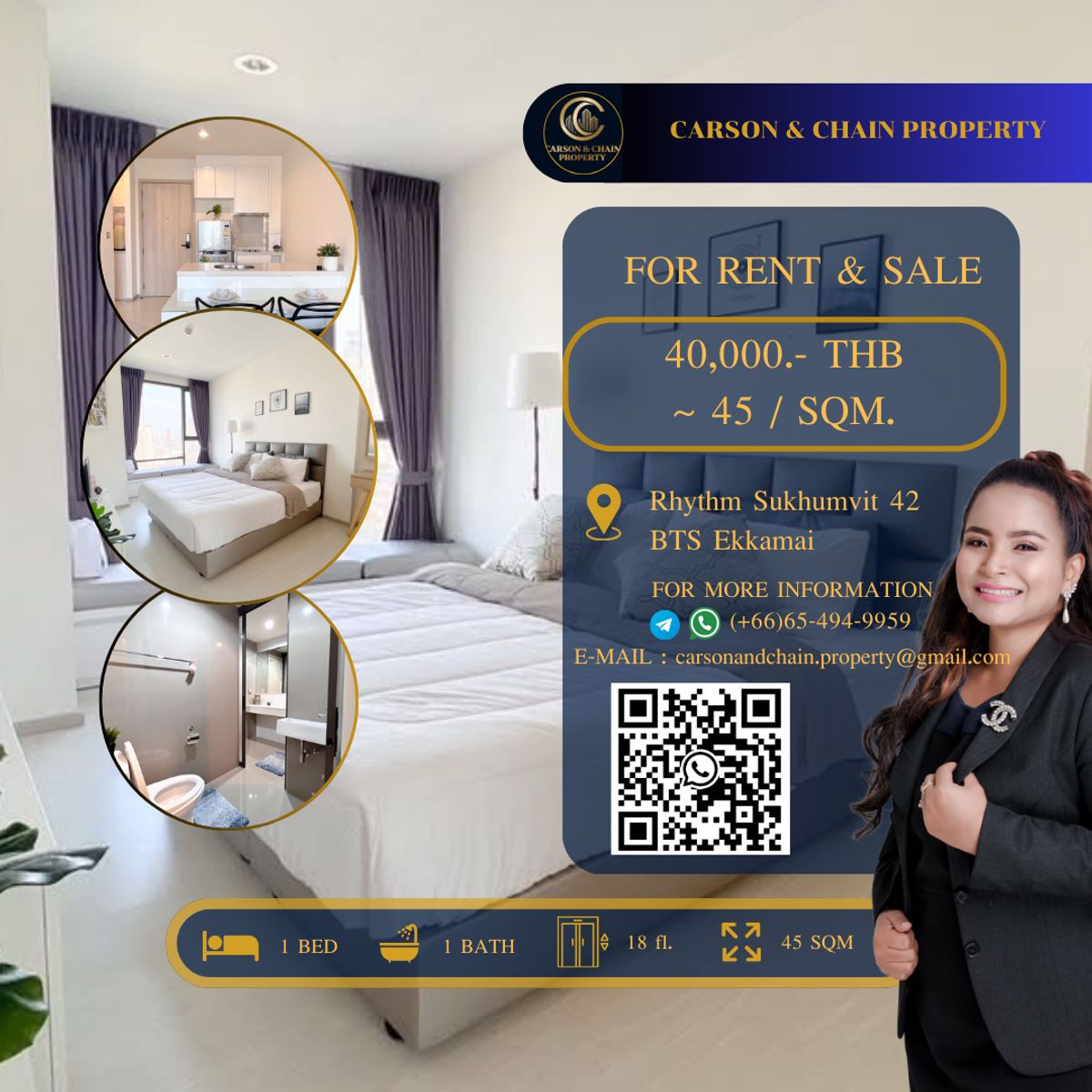ให้เช่าคอนโดสุขุมวิท อโศก ทองหล่อ : Rhythm Sukhumvit 42