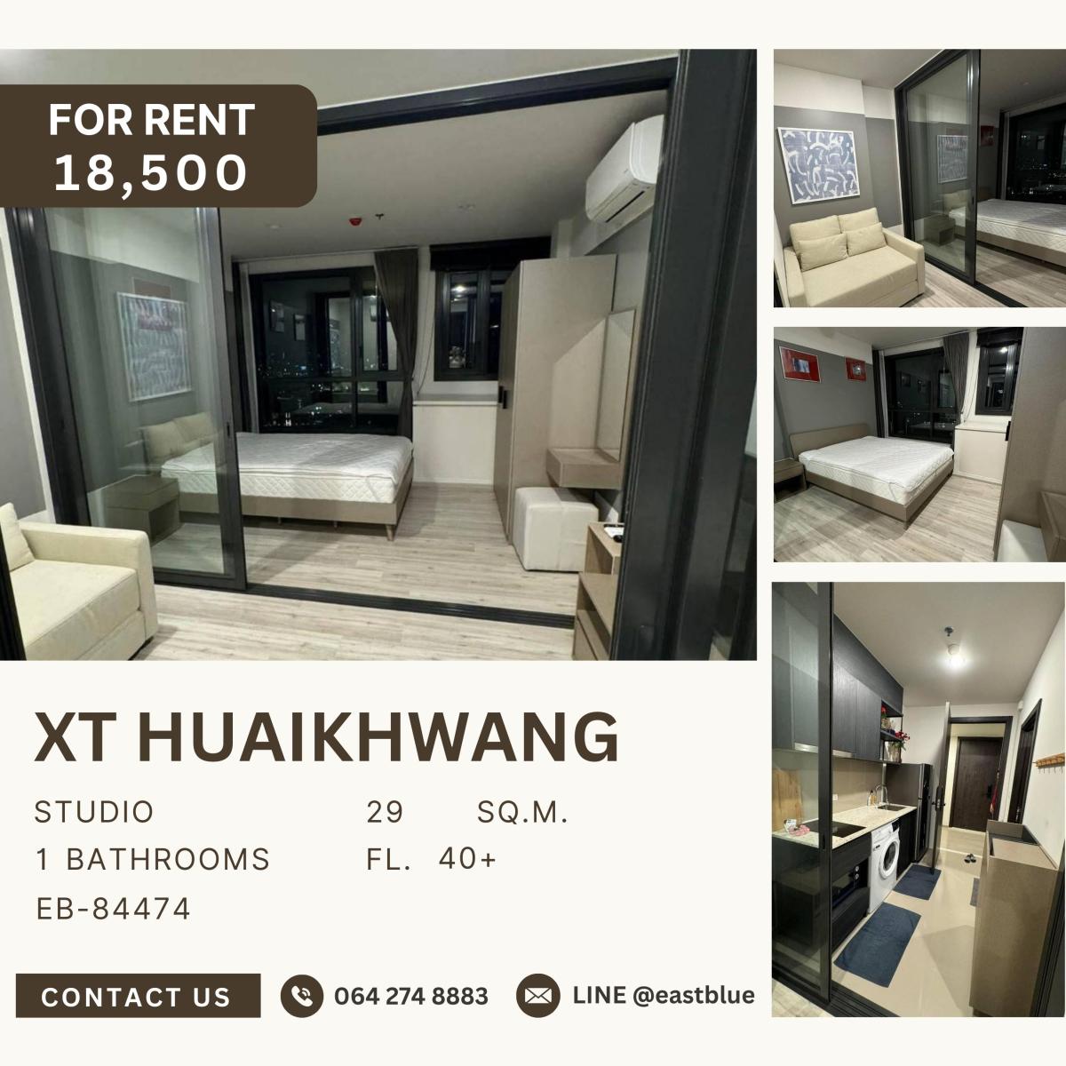 For RentCondoRatchadapisek, Huaikwang, Suttisan : XT Huaikhwang, Studio bed, 18500 per month