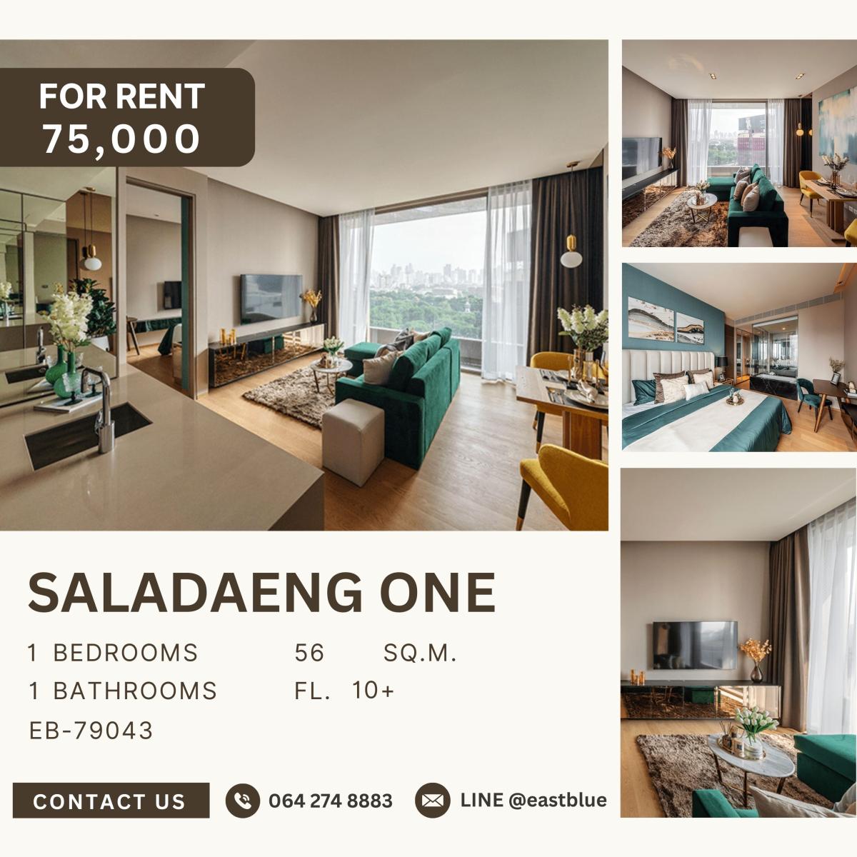 For RentCondoSilom, Saladaeng, Bangrak : Saladaeng One, 1 bed, 75000 per month