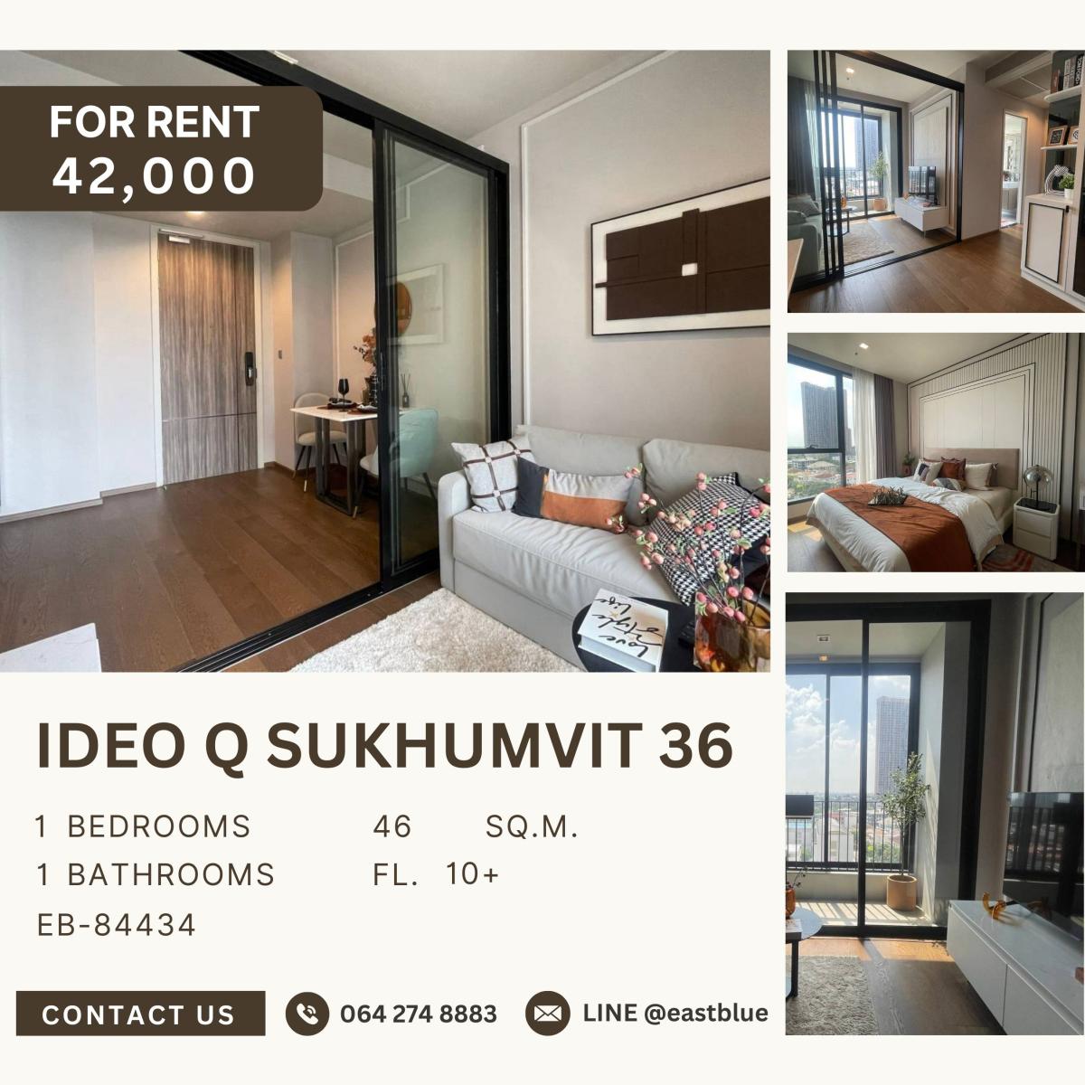 For RentCondoSukhumvit, Asoke, Thonglor : IDEO Q Sukhumvit 36, 1 bed, 42000 per month