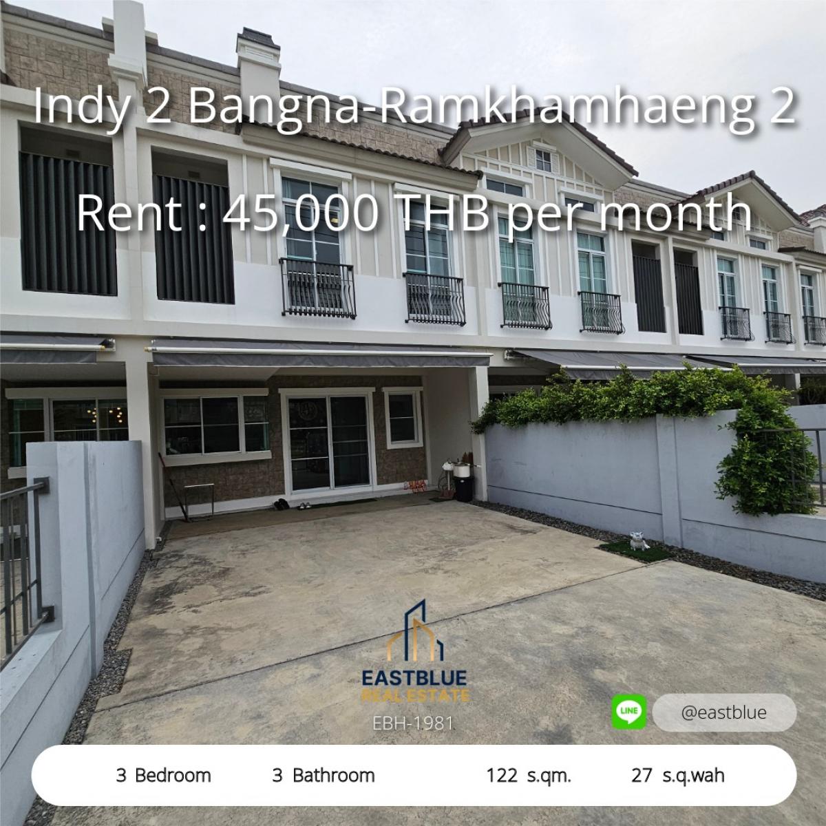 ให้เช่าทาวน์โฮมบางนา แบริ่ง ลาซาล : บ้านเดี่ยว 3 ห้องนอน ใกล้บางนา-รามคำแหง เริ่ม 45,000 บาท/เดือน 3-Bed Single House near Bangna-Ramkhamhaeng, Rent from 45,000 THB/month