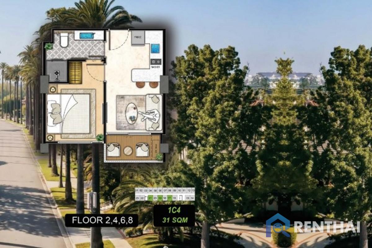 For SaleCondoPattaya, Bangsaen, Chonburi : Pre sale  The Riviera Beverly Hills  1 bedroom 31 sqm