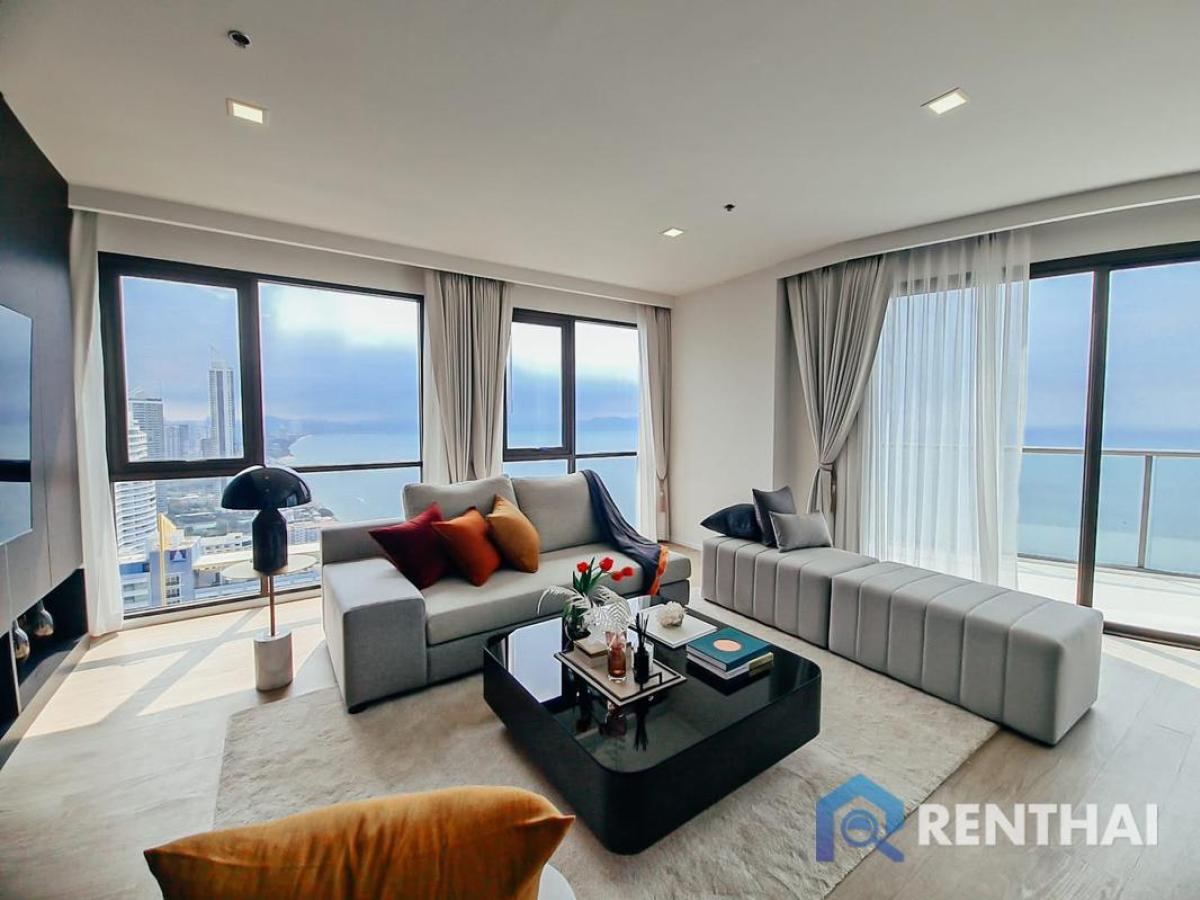 For SaleCondoPattaya, Bangsaen, Chonburi : Luxury 2bed Aeras Condo in Pattaya, 25 M Thb, Fully Furnished Unostucted 180 sea view