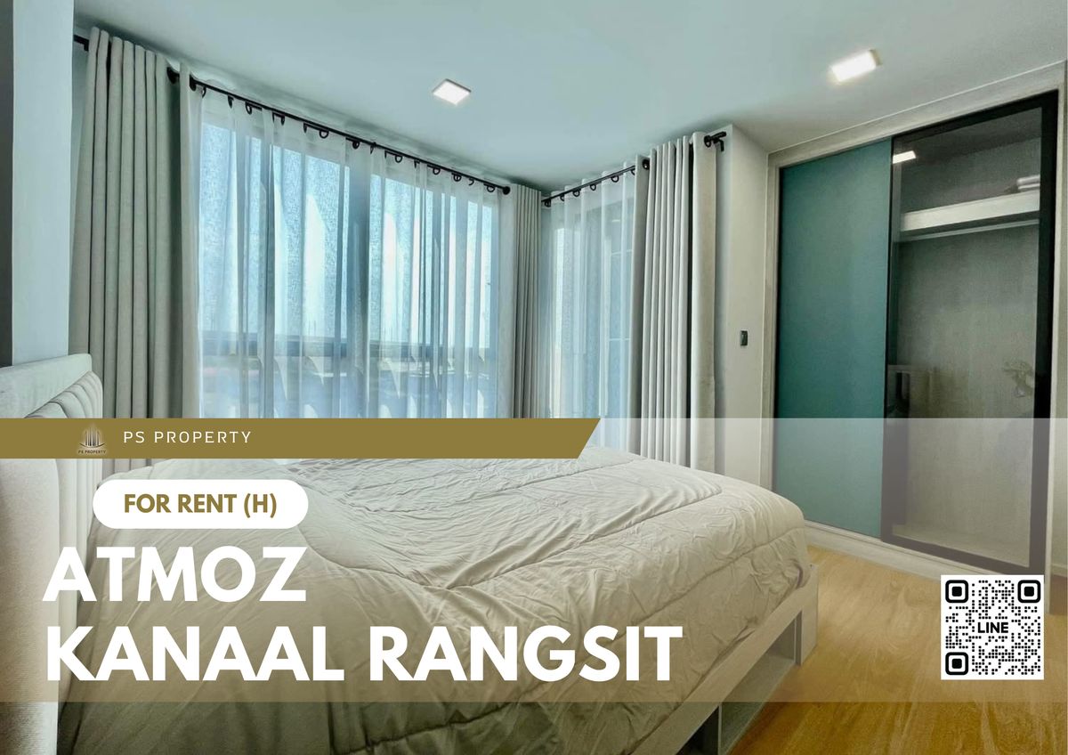 ให้เช่าคอนโดปทุมธานี รังสิต ธรรมศาสตร์ : ให้เช่า ✨ Atmoz Kanaal Rangsit ✨ เฟอร์นิเจอร์ และ เครื่องใช้ไฟฟ้าครบ ใกล้ ม.รังสิต