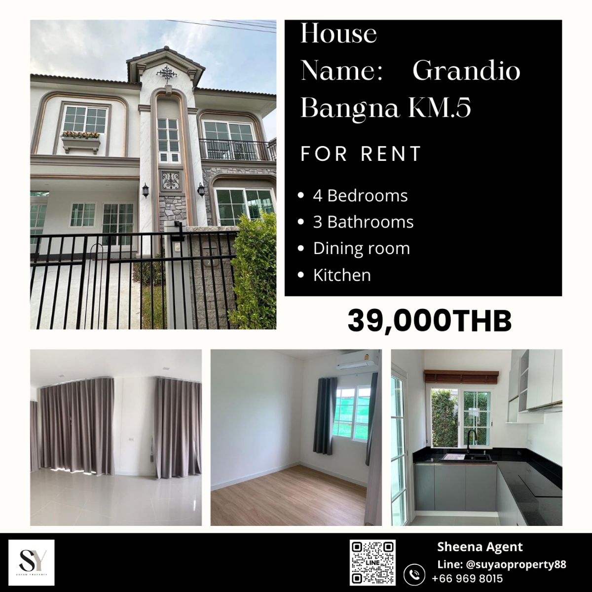 ให้เช่าบ้านสมุทรปราการ สำโรง : Grandio Bangna KM.5