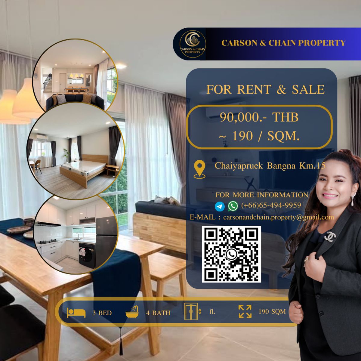 For RentHouseBangna, Bearing, Lasalle : Chaiyapruek Bangna Km.15