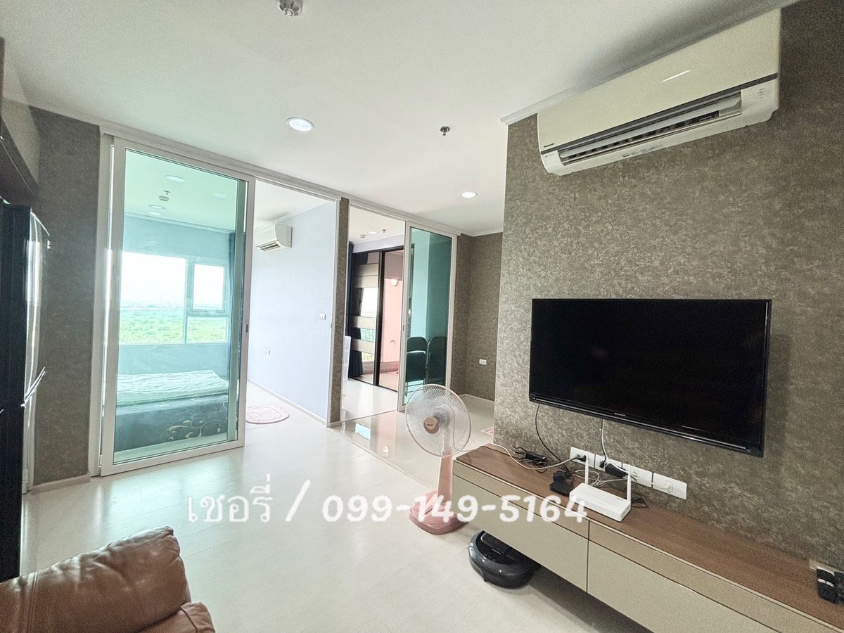 ให้เช่าคอนโดสมุทรปราการ สำโรง : เช่า Aspire Erawan ( One Bed Plus ) ห้องไม่เคยปล่อยเช่า สวย กว้าง บิ้วอินจัดเต็ม ติดวอลล์เปเปอร์  พร้อมเฟอร์นิเจอร์อย่างดีครบๆ วิวแม่น้ำ ส่วนกลางจัดเต็ม ติดBTSเอราวัณ / โทร 099-149-5164
