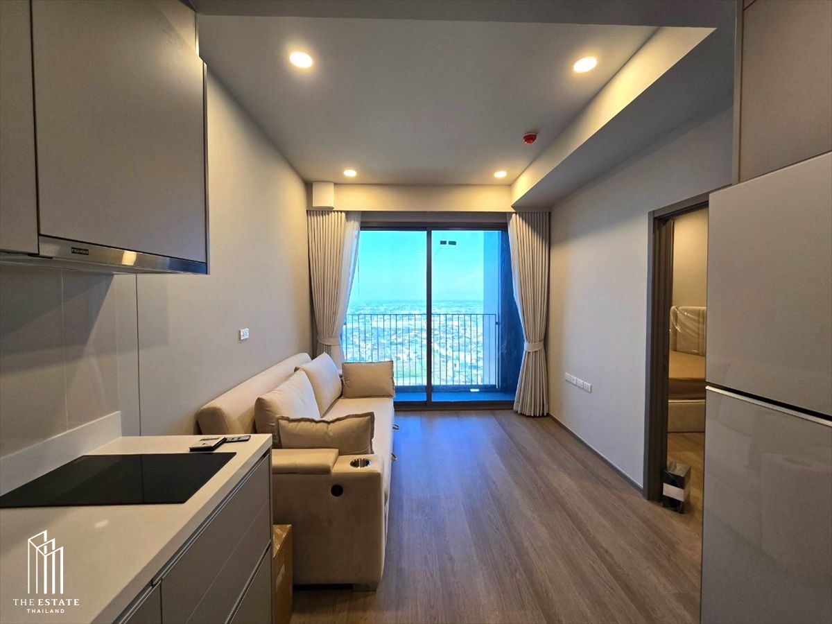 ให้เช่าคอนโดบางนา แบริ่ง ลาซาล : For rent Whizdom The Forestias (Destinia) ชั้นสูง วิวโล่งฝั่งสนามบิน 35.86 sq.m. 1 bedroom