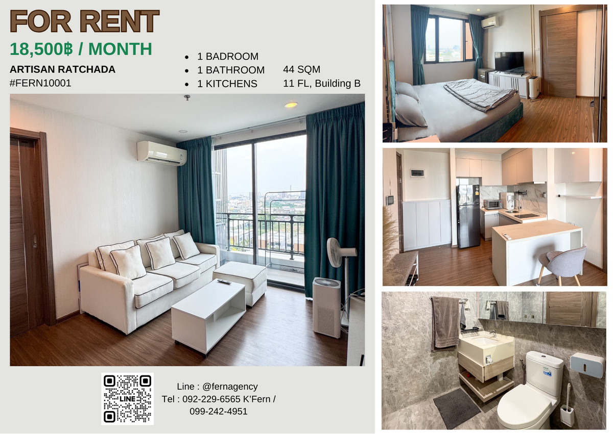 For RentCondoRatchadapisek, Huaikwang, Suttisan : ✨ Rent a luxury condo & quot; Artisan Ratchada & quot; Attach MRT Cultural Center ✨