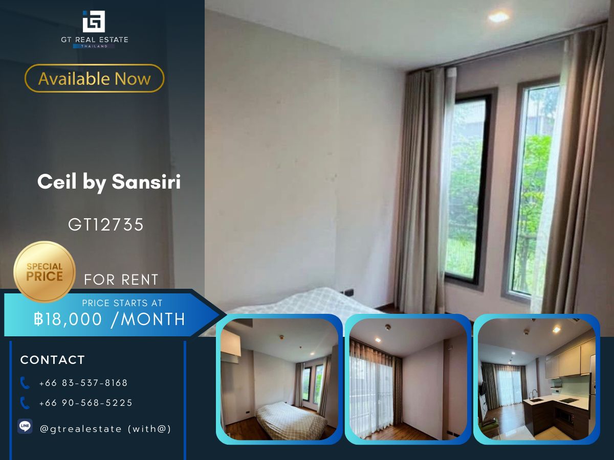 For RentCondoSukhumvit, Asoke, Thonglor : CEIL BY SANSIRI Condo, beautiful room, complete furniture Ready to rent
