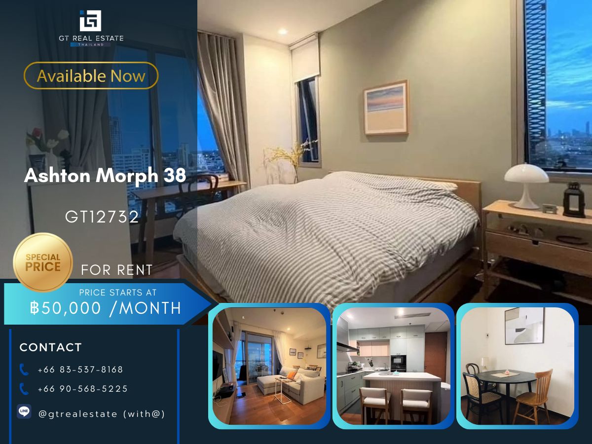For RentCondoSukhumvit, Asoke, Thonglor : Ashton Morph 38 condo, beautiful room, complete furniture Ready to rent