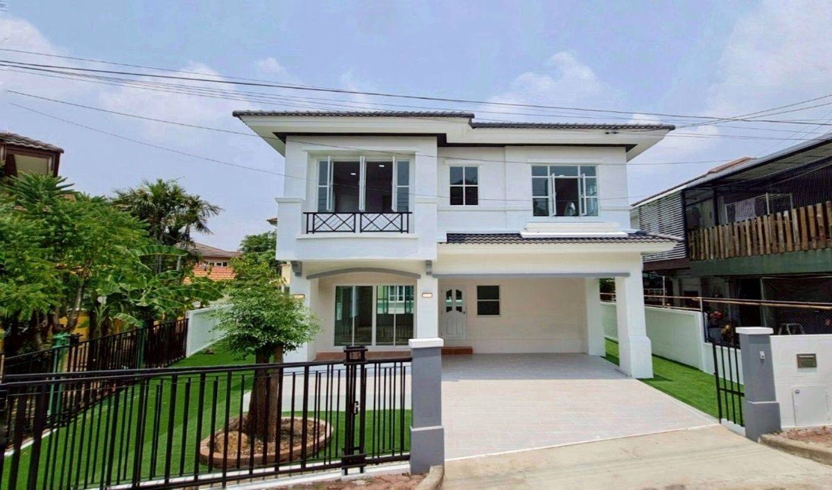 ขายบ้านปทุมธานี รังสิต ธรรมศาสตร์ : หมู่บ้านปาริชาต 345   บ้านเดี่ยว ทำเลติวานนท์-วงแหวน ใกล้โรบินสัน ไลฟ์สไตล์ ราชพฤกษ์