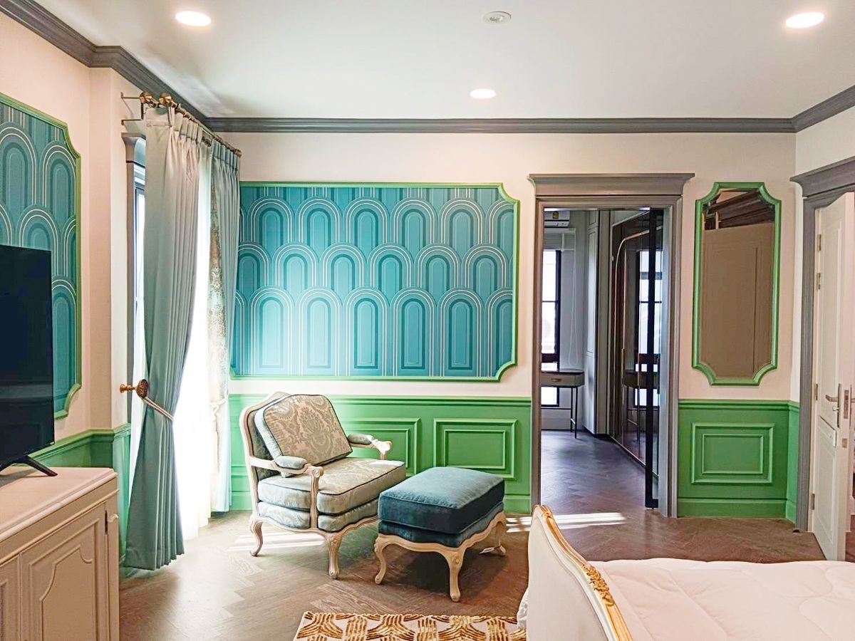 HousePattanakan, Srinakarin : Rent a new detached house, Nantawan, Rama 9, Krungthep Kreetha, new cut 106.5 sq.w., 4 bedrooms, 5 water, beautiful back corner, complete furniture Ready