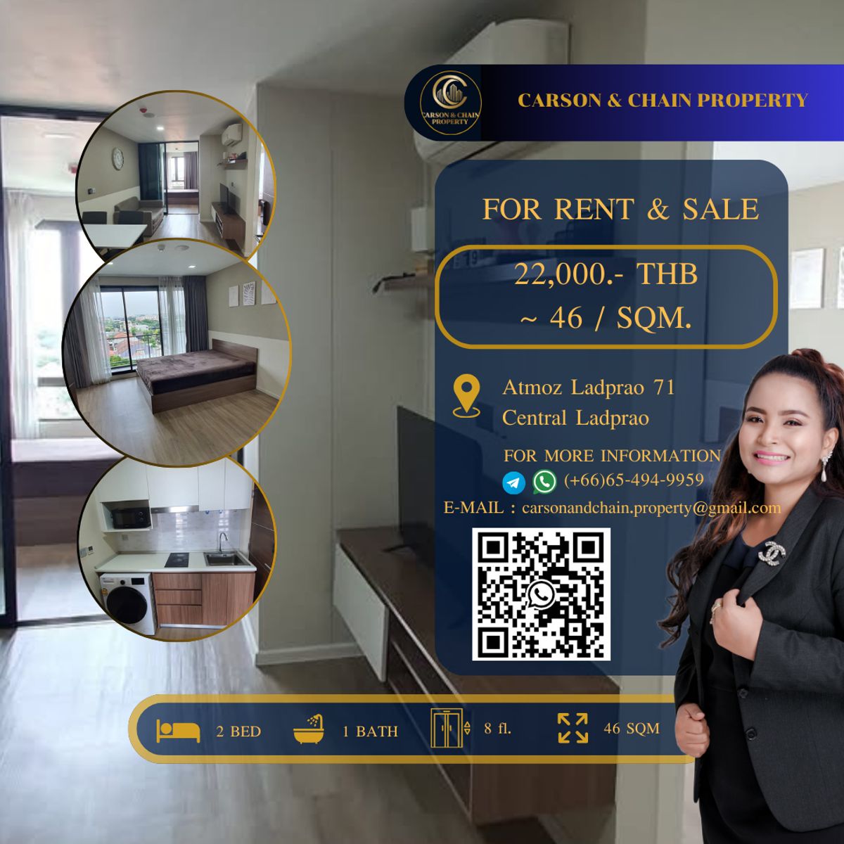 ให้เช่าคอนโดโชคชัย4 ลาดพร้าว71 : Atmoz Ladprao 71 