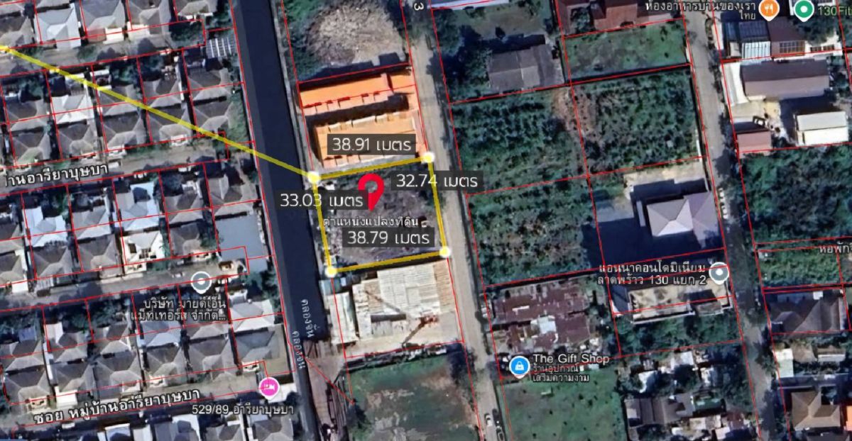 For SaleLandLadprao101, Happy Land, The Mall Bang Kapi : ❤️💛💙 Beautiful plot of land Lat Phrao 130, gold location 📍 in the heart of Bang Kapi 🚩 Land 326 sq.w. (Width 33 m. Deep 39 m) 🔖 only 100,000 baht/sq.w.