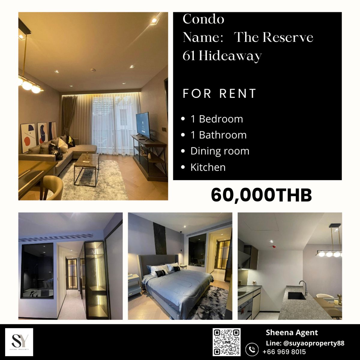 ให้เช่าคอนโดสุขุมวิท อโศก ทองหล่อ :  The Reserve 61 Hideaway  