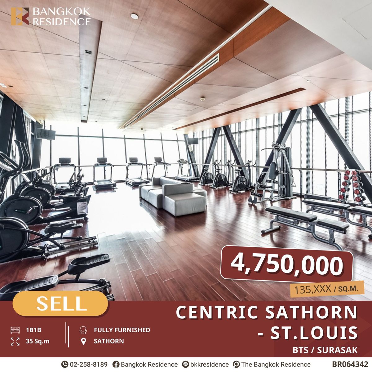 ขายคอนโดสาทร นราธิวาส : Centric Sathorn-St.Louis ขายยูนิต 1 ห้องนอน ใกล้ BTS สุรศักดิ์
