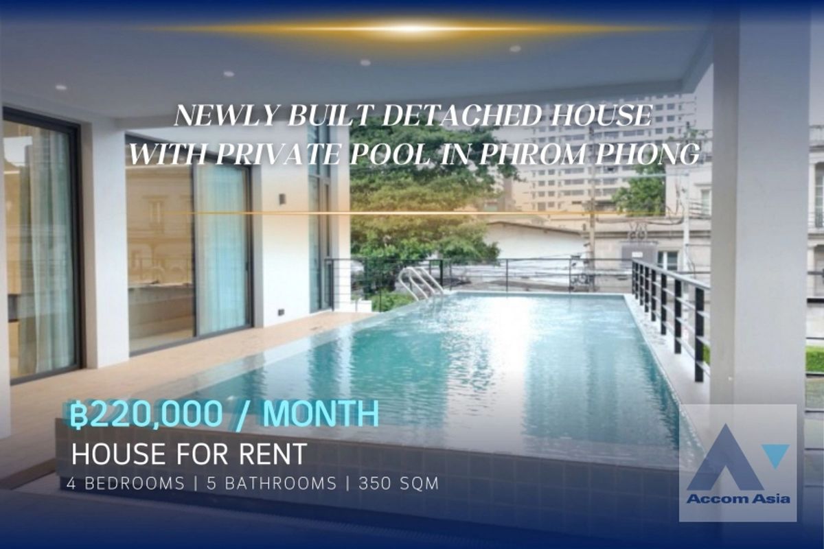 For RentHouseSukhumvit, Asoke, Thonglor : 🔼ACCOMA🔽 Private Swimming Pool Newly Built Dethaed House || BTS Phong (AA42727)