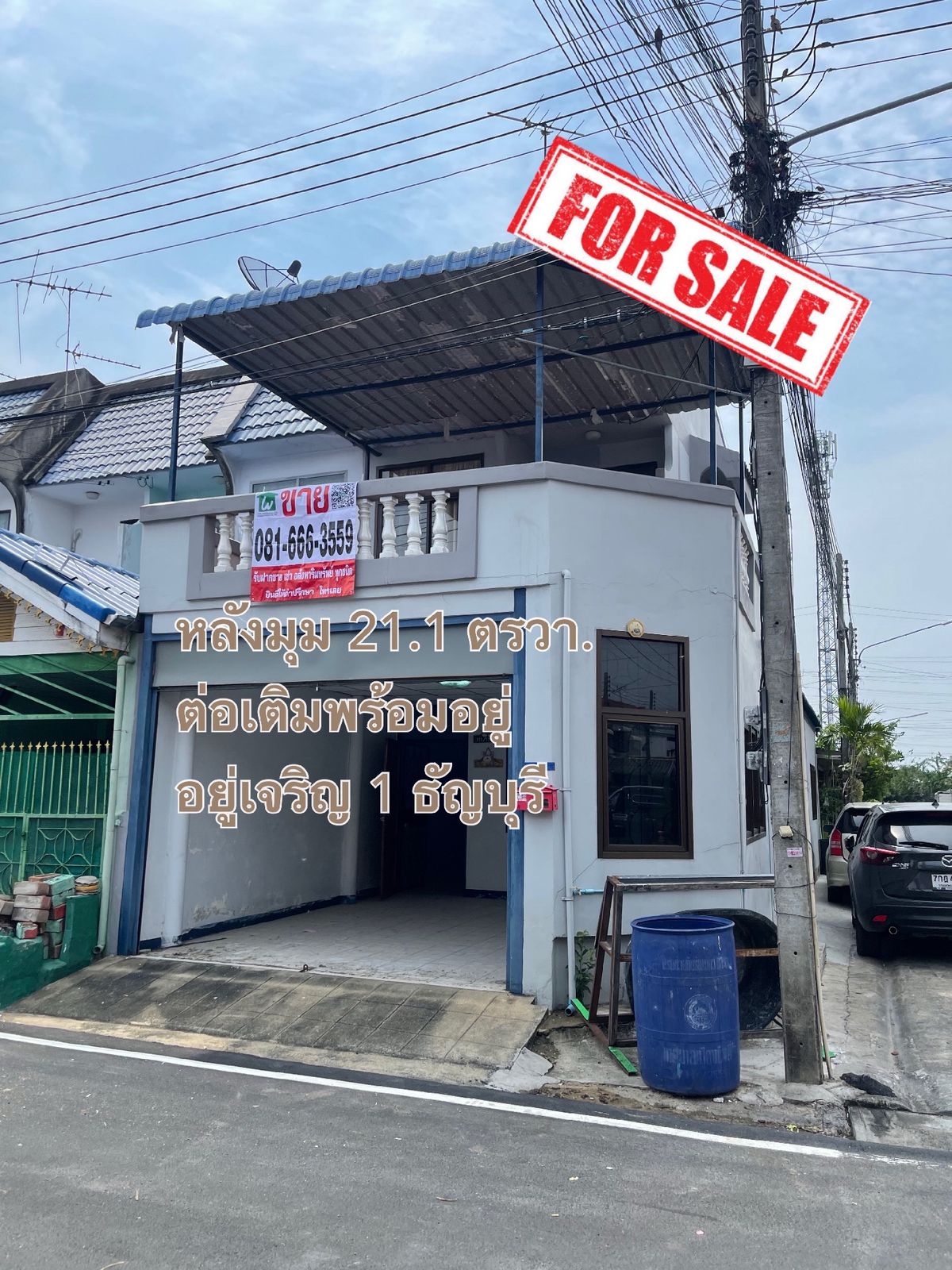 For SaleTownhomePathum Thani,Rangsit, Thammasat : Selling a townhouse behind the additional angle, ready to live in 1 Lam Luk Ka, on the main road, very good price