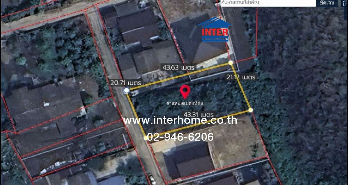 For SaleLandNakhon Pathom : Vacant land 218 sq.w. Land, Soi Municipality 2, Borommaratchachonnani Road Boromarajonani Road, Nakhon Chai Si Nakhon Pathom