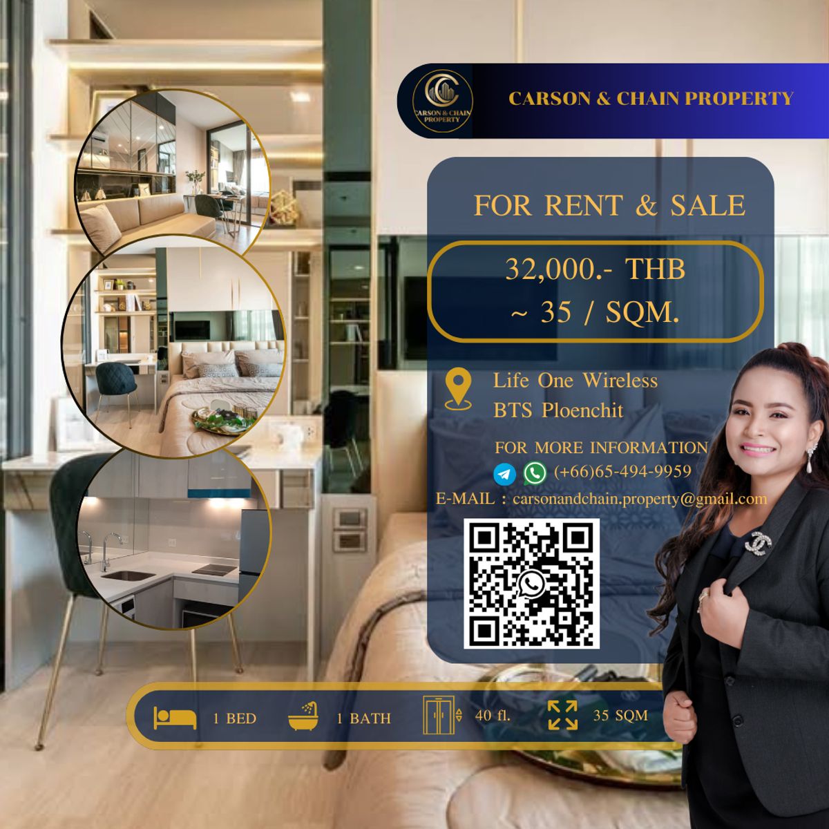 For RentCondoWitthayu, Chidlom, Langsuan, Ploenchit : Life One Wireless