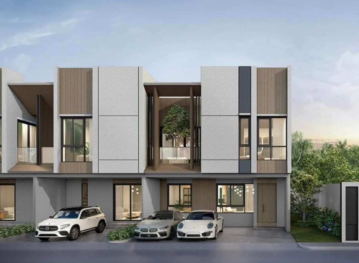 For RentTownhomeLadprao101, Happy Land, The Mall Bang Kapi : 💥 Rent 59,000 baht, Ban Klang Mueang, Lat Phrao 101, 2 -story luxury townhouse