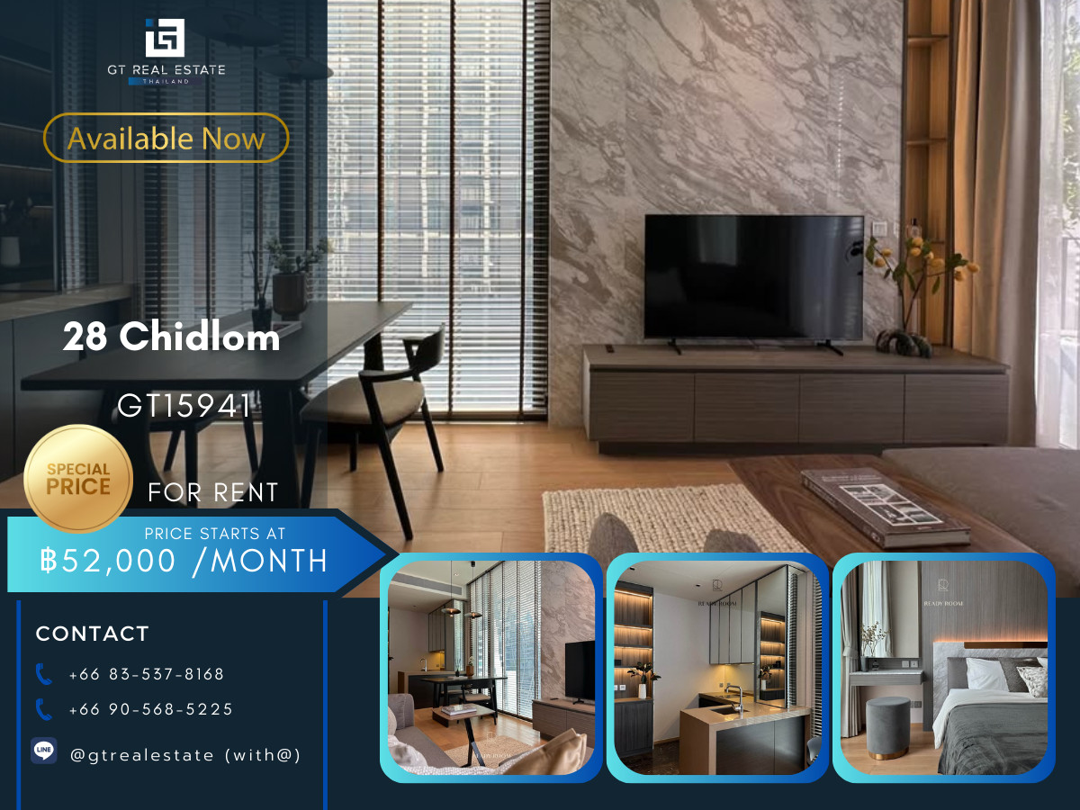 ให้เช่าคอนโดวิทยุ ชิดลม หลังสวน : ✨ GT15941 |  คอนโดหรูที่  28 Chidlom เดินทางสะดวก ห้องสวย เฟอร์นิเจอร์ครบ พร้อมเช่าอยู่