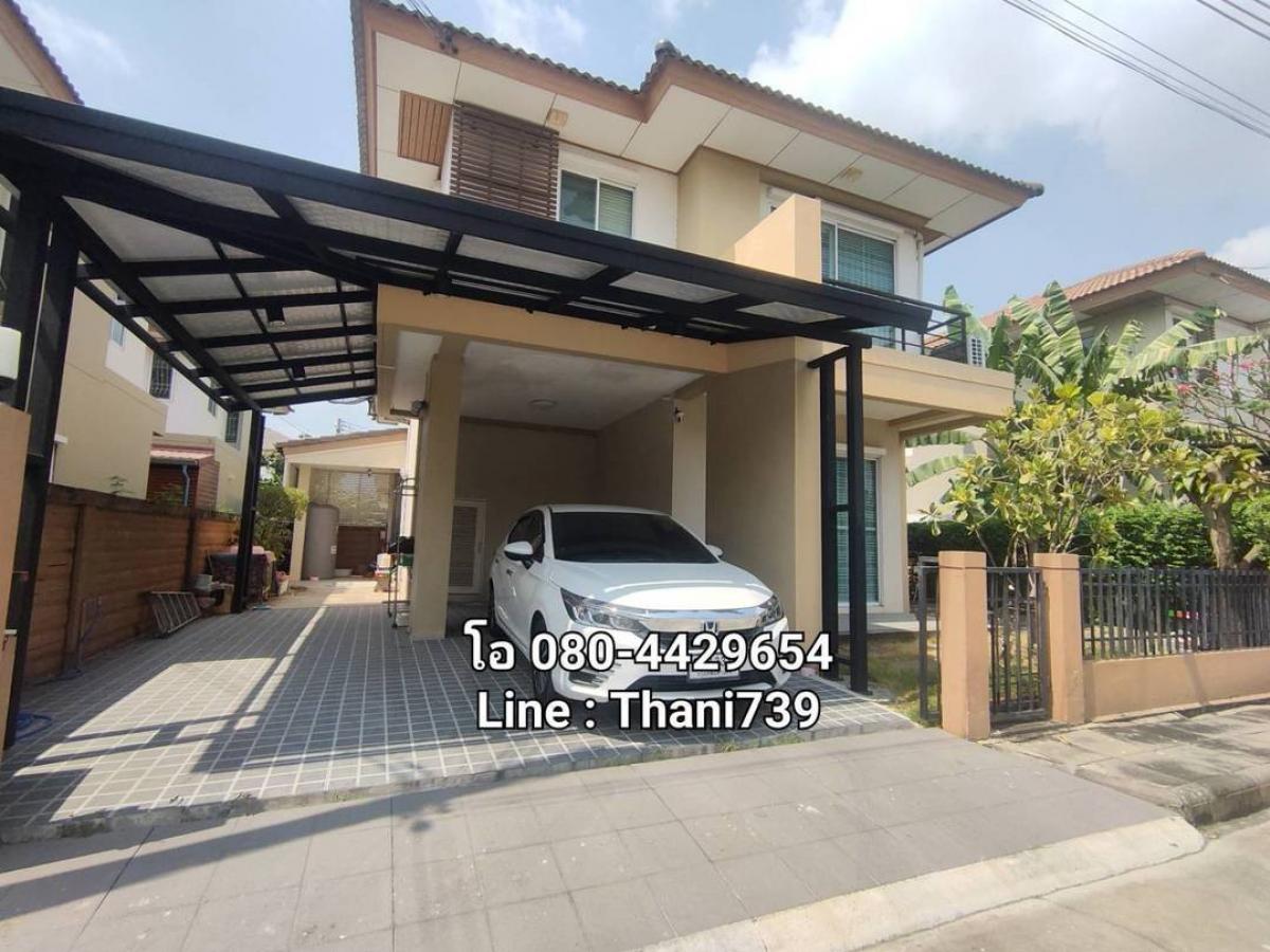 For SaleHouseRama5, Ratchapruek, Bangkruai : House for sale, Habitia Ratchapruek 345, Bang Khu, Pathum Thani Temple, the main road