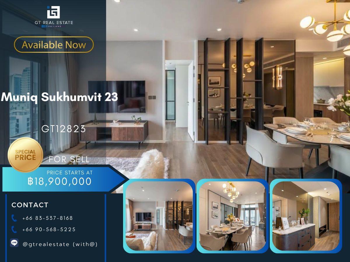 For SaleCondoSukhumvit, Asoke, Thonglor : Muniq Sukhumvit 23, beautiful room, complete furniture, ready for sale