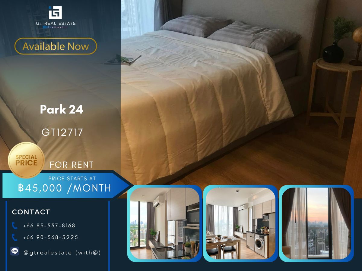 For RentCondoSukhumvit, Asoke, Thonglor : Park 24 rooms, beautiful furniture Ready to rent