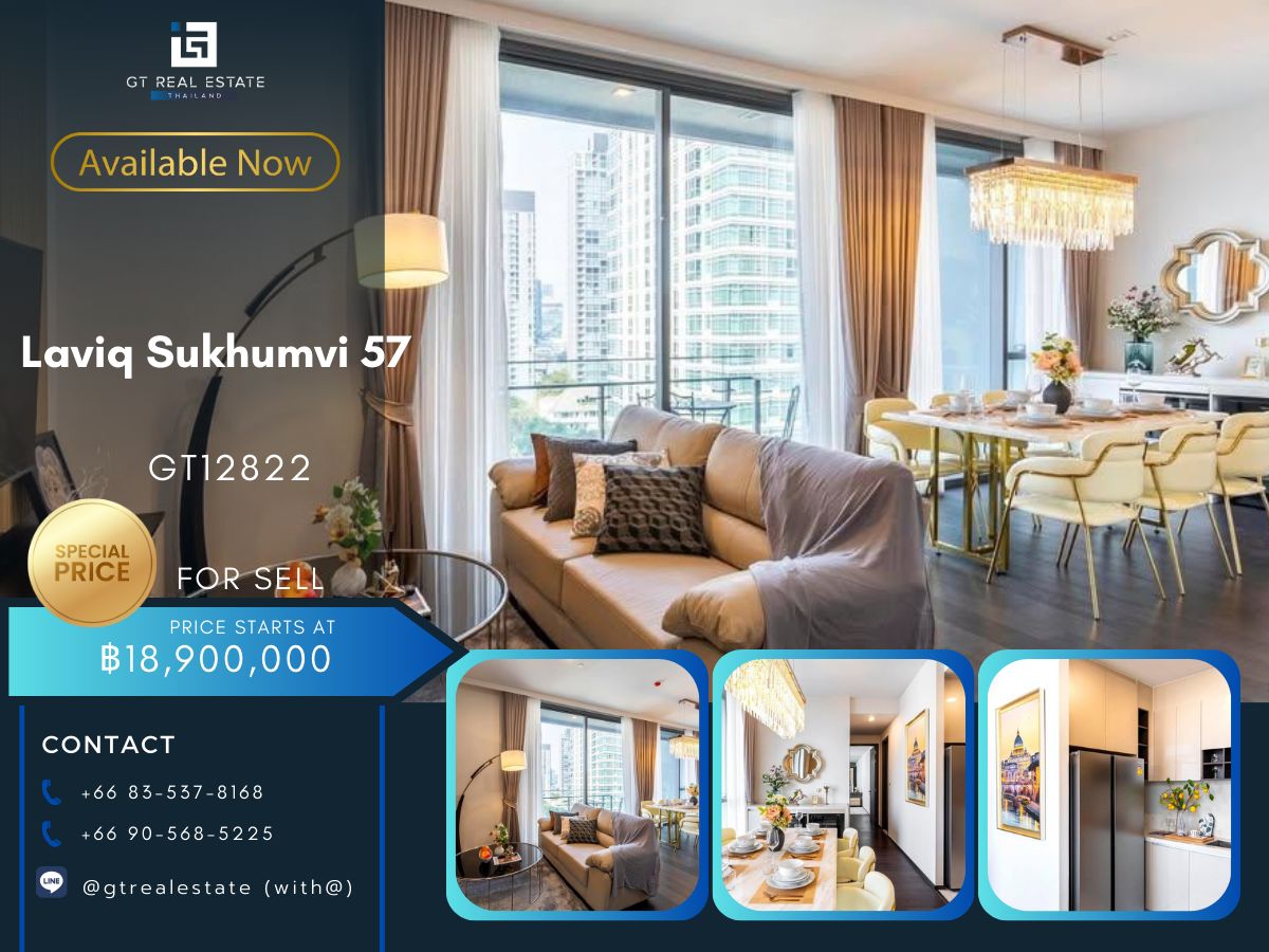 ขายคอนโดสุขุมวิท อโศก ทองหล่อ : คอนโด Laviq Sukhumvi 57 ห้องสวย เฟอร์นิเจอร์ครบ พร้อมขาย