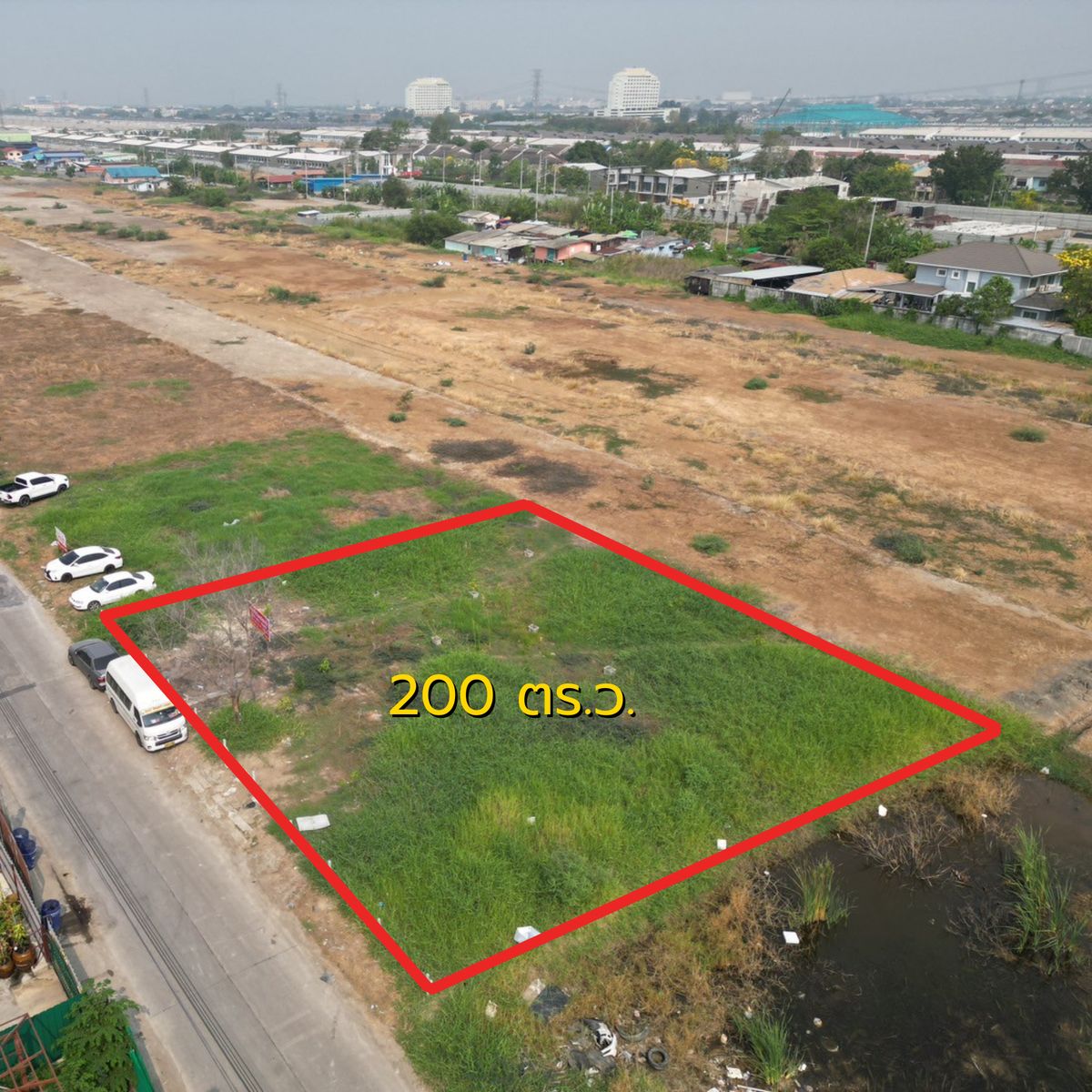For SaleLandPathum Thani,Rangsit, Thammasat : 📣 Land for sale 200 sq.w. Khlong 2, Soi Bongkot 50, Future Park Rangsit, inexpensive ❗🔥