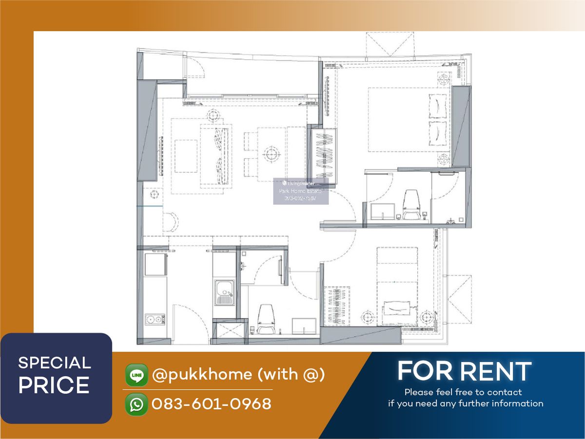 For RentCondoSukhumvit, Asoke, Thonglor : Lower floor up-down easily The cheapest in The Lumpini 24 Size 2Bedroom Project, only 36,000 baht/month. The room will be available for 30 April 
 
