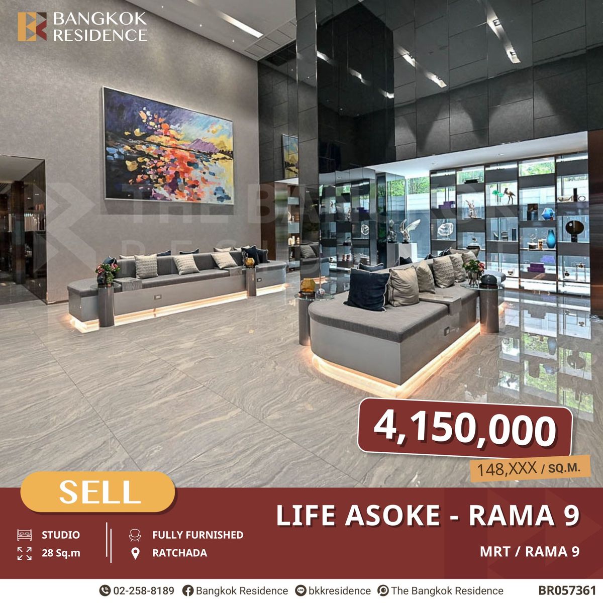 ขายคอนโดพระราม 9 เพชรบุรีตัดใหม่ RCA : Life Asoke - Rama 9 ขายยูนิต Studio ราคาดี ใกล้ MRT พระราม 9