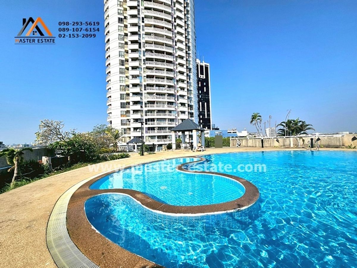 CondoBangna, Bearing, Lasalle : Condo Evergreen View Tower, a large room 60 sqm. Soi Bang Na-Trat 56, near the Nation Building + Rent with air + full furniture.